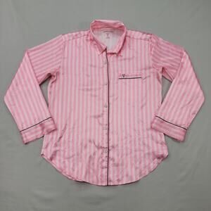 Victorias Secret Women Pink Stripe Sleep Shirt Pajama Top Small Soft Cozy